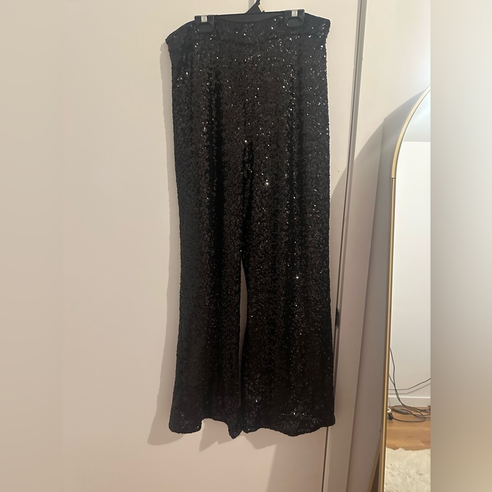 Black sequin pant